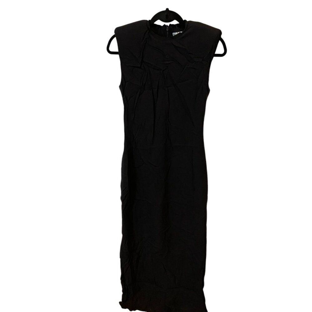 Zara Womens Midi Dress Small S Black Sleeveless side slits 8190/409 NWT - Picture 2 of 7